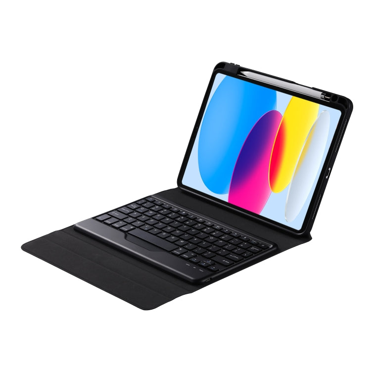 For iPad 2025 / 2022 B10 Triangle Holder Tablet Bluetooth Keyboard Leather Case(Black) - Universal by buy2fix | Online Shopping UK | buy2fix