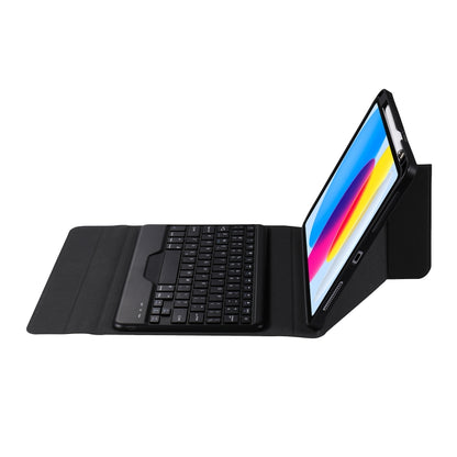 For iPad 2025 / 2022 B10 Triangle Holder Tablet Bluetooth Keyboard Leather Case(Black) - Universal by buy2fix | Online Shopping UK | buy2fix