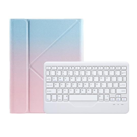 For iPad 2025 / 2022 B10 Triangle Holder Tablet Bluetooth Keyboard Leather Case(Blue Pink)
