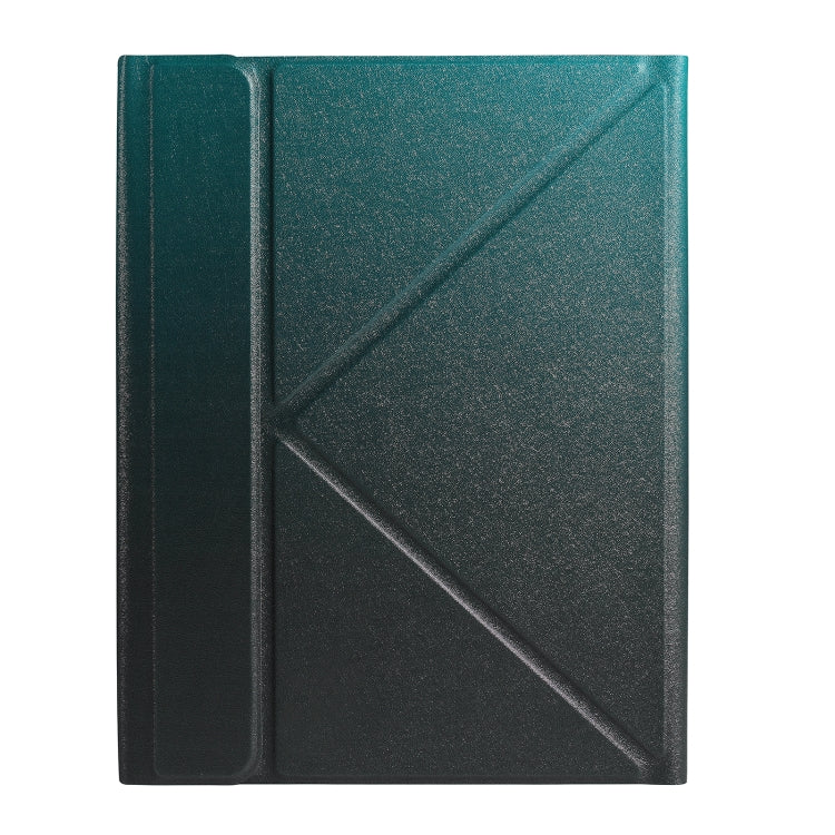 For iPad 2025 / 2022 B10 Triangle Holder Tablet Bluetooth Keyboard Leather Case(Dark Green) - Universal by buy2fix | Online Shopping UK | buy2fix