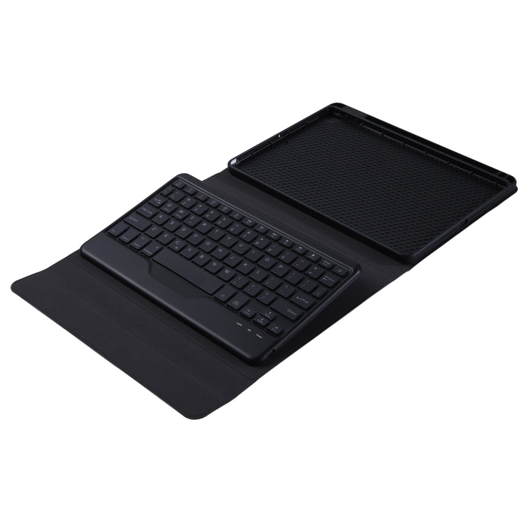 For iPad 2025 / 2022 B10S Triangle Holder Three-color Backlight Bluetooth Keyboard Leather Case(Black) - Universal by buy2fix | Online Shopping UK | buy2fix