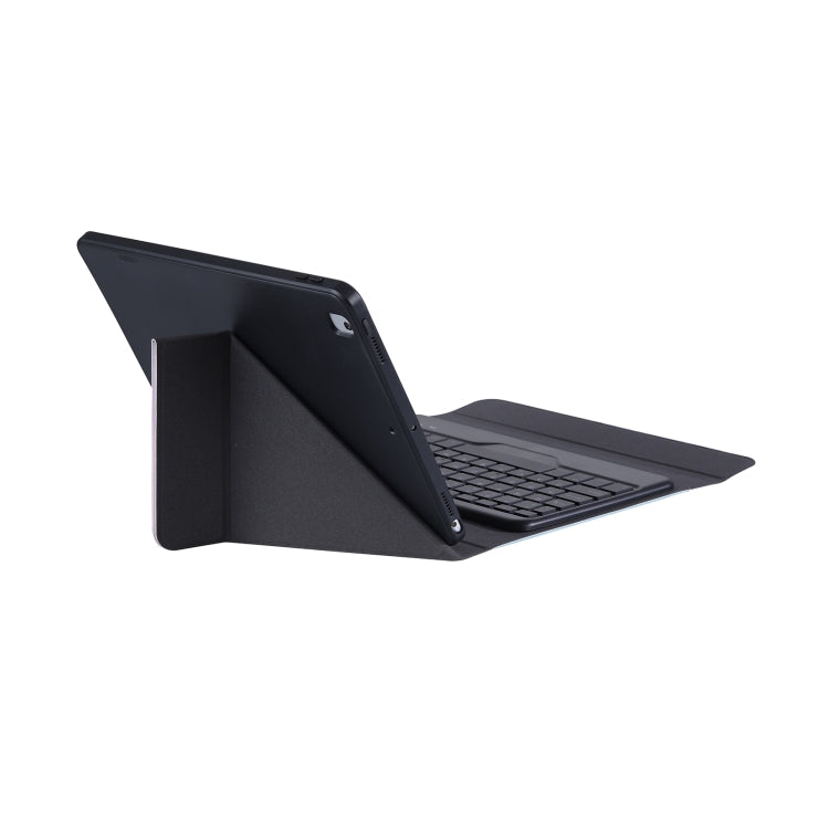 For iPad 2025 / 2022 B10S Triangle Holder Three-color Backlight Bluetooth Keyboard Leather Case(Black) - Universal by buy2fix | Online Shopping UK | buy2fix