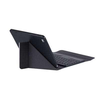 For iPad 2025 / 2022 B10S Triangle Holder Three-color Backlight Bluetooth Keyboard Leather Case(Black) - Universal by buy2fix | Online Shopping UK | buy2fix