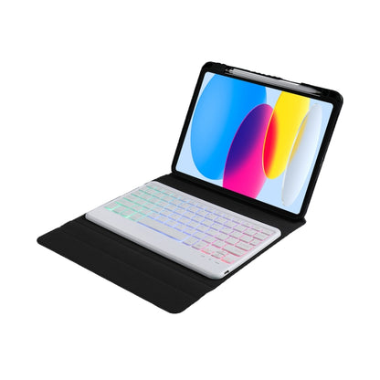 For iPad 2025 / 2022 B10S Triangle Holder Three-color Backlight Bluetooth Keyboard Leather Case(Blue Pink) - Universal by buy2fix | Online Shopping UK | buy2fix