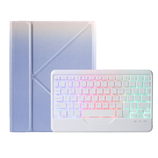 For iPad 2025 / 2022 B10S Triangle Holder Three-color Backlight Bluetooth Keyboard Leather Case(Purple)