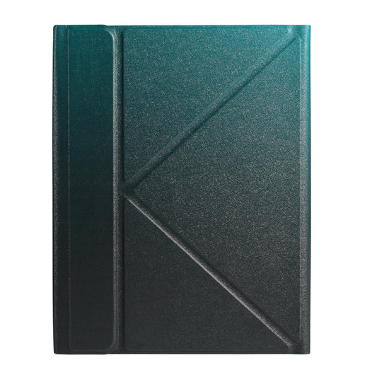 For iPad 2025 / 2022 B10S Triangle Holder Three-color Backlight Bluetooth Keyboard Leather Case(Dark Green) - Universal by buy2fix | Online Shopping UK | buy2fix