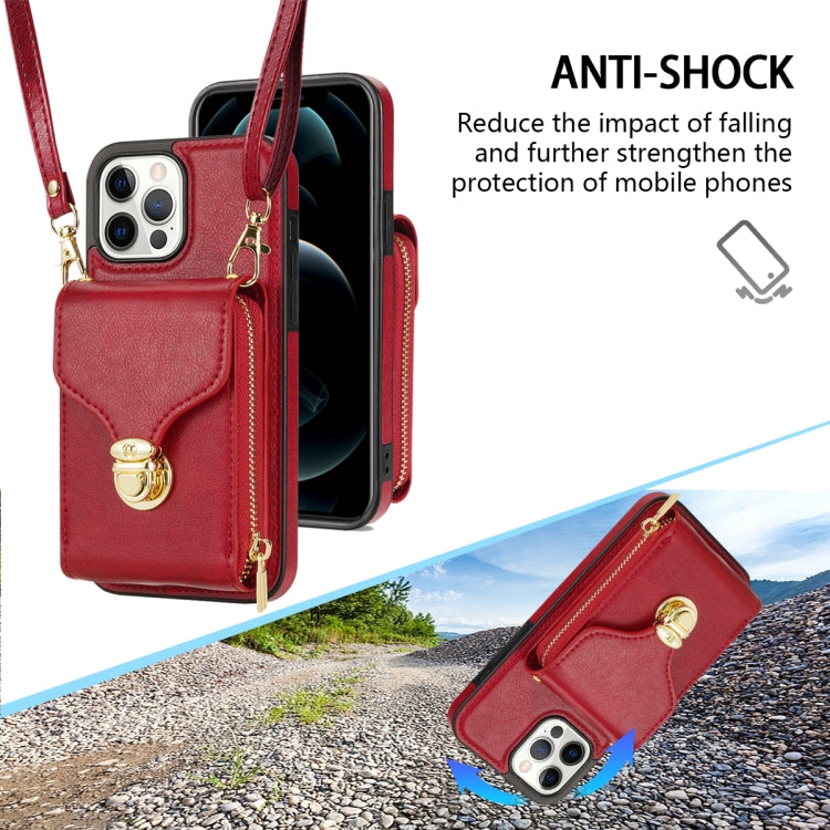 For iPhone 13 Pro Max Zipper Hardware Card Wallet Phone Case(Red) - iPhone 13 Pro Max Cases by buy2fix | Online Shopping UK | buy2fix