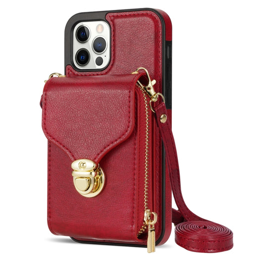 For iPhone 12 Pro Max Zipper Hardware Card Wallet Phone Case(Red) - iPhone 12 Pro Max Cases by buy2fix | Online Shopping UK | buy2fix