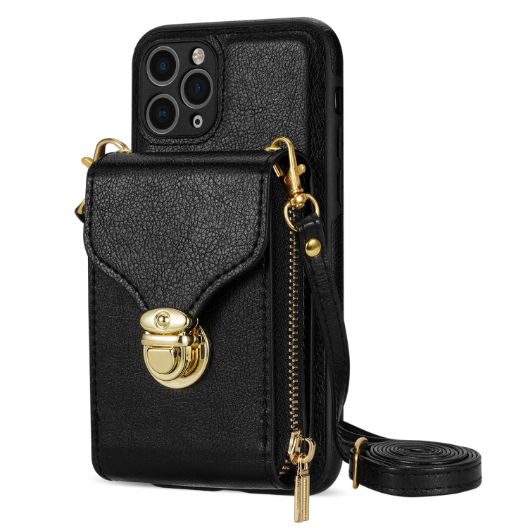 For iPhone 11 Pro Max Zipper Hardware Card Wallet Phone Case(Black) - iPhone 11 Pro Max Cases by buy2fix | Online Shopping UK | buy2fix