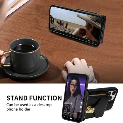 For iPhone 11 Pro Max Zipper Hardware Card Wallet Phone Case(Black) - iPhone 11 Pro Max Cases by buy2fix | Online Shopping UK | buy2fix