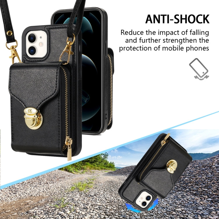For iPhone 11 Zipper Hardware Card Wallet Phone Case(Black) - iPhone 11 Cases by buy2fix | Online Shopping UK | buy2fix