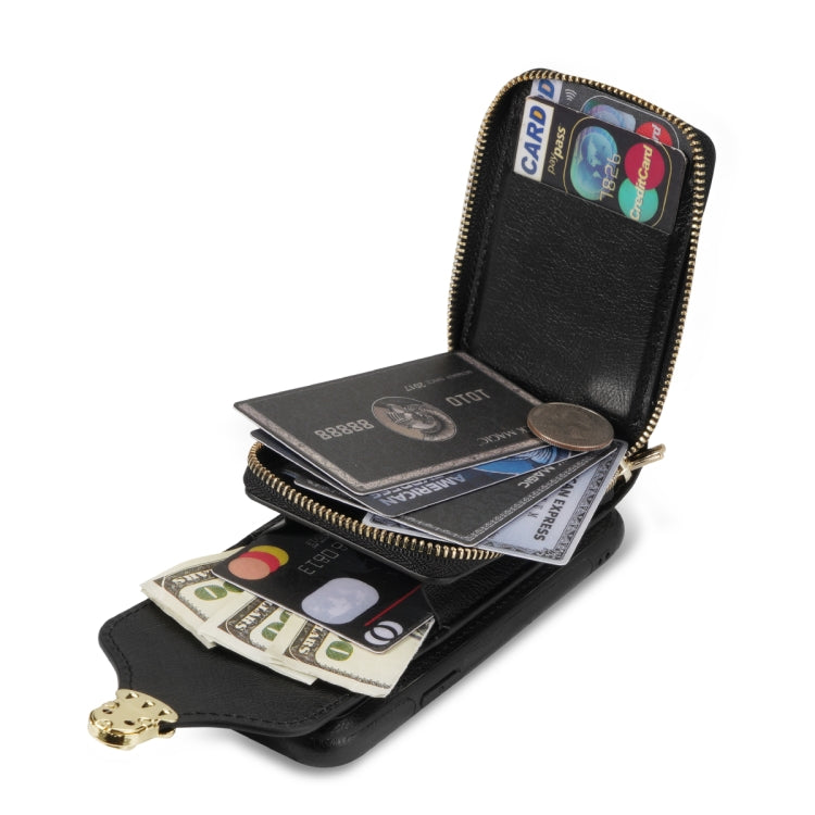 For iPhone XS Max Zipper Hardware Card Wallet Phone Case(Black) - More iPhone Cases by buy2fix | Online Shopping UK | buy2fix