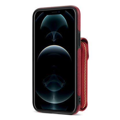 For iPhone XR Zipper Hardware Card Wallet Phone Case(Red) - More iPhone Cases by buy2fix | Online Shopping UK | buy2fix