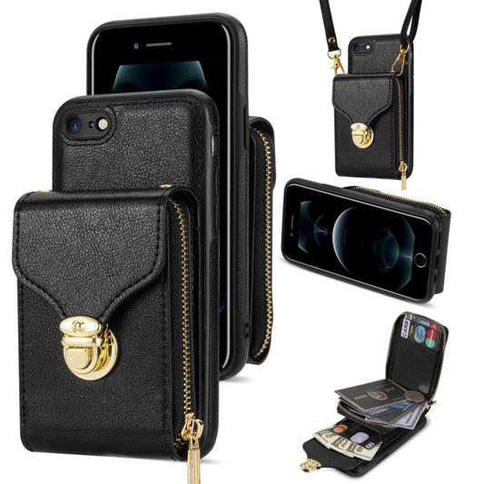 For iPhone 6s Plus / 6 Plus Zipper Hardware Card Wallet Phone Case(Black) - More iPhone Cases by buy2fix | Online Shopping UK | buy2fix