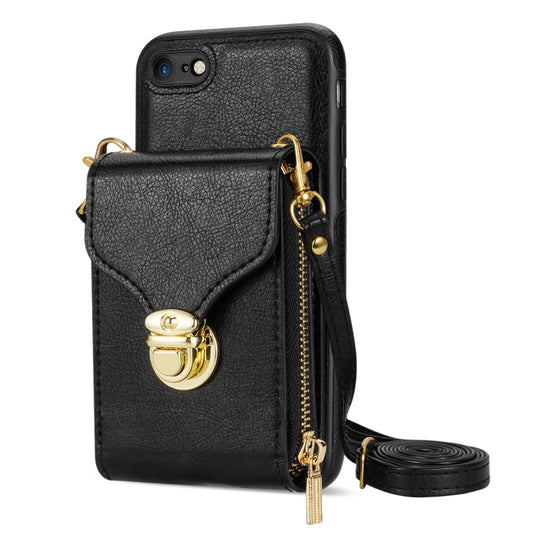 For iPhone 6s Plus / 6 Plus Zipper Hardware Card Wallet Phone Case(Black) - More iPhone Cases by buy2fix | Online Shopping UK | buy2fix