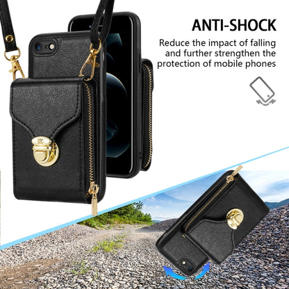 For iPhone 6s Plus / 6 Plus Zipper Hardware Card Wallet Phone Case(Black) - More iPhone Cases by buy2fix | Online Shopping UK | buy2fix