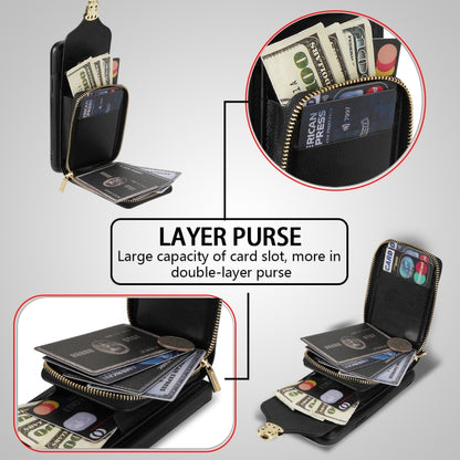 For iPhone 6s Plus / 6 Plus Zipper Hardware Card Wallet Phone Case(Black) - More iPhone Cases by buy2fix | Online Shopping UK | buy2fix