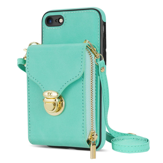 For iPhone 6s / 6 Zipper Hardware Card Wallet Phone Case(Mint Green) - More iPhone Cases by buy2fix | Online Shopping UK | buy2fix