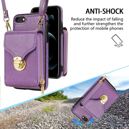 For iPhone 6s / 6 Zipper Hardware Card Wallet Phone Case(Purple) - More iPhone Cases by buy2fix | Online Shopping UK | buy2fix