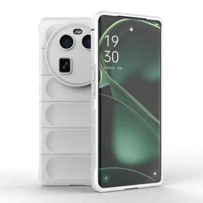 For OPPO Find X6 5G Magic Shield TPU + Flannel Phone Case(White) by buy2fix