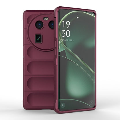For OPPO Find X6 5G Magic Shield TPU + Flannel Phone Case(Wine Red) by buy2fix