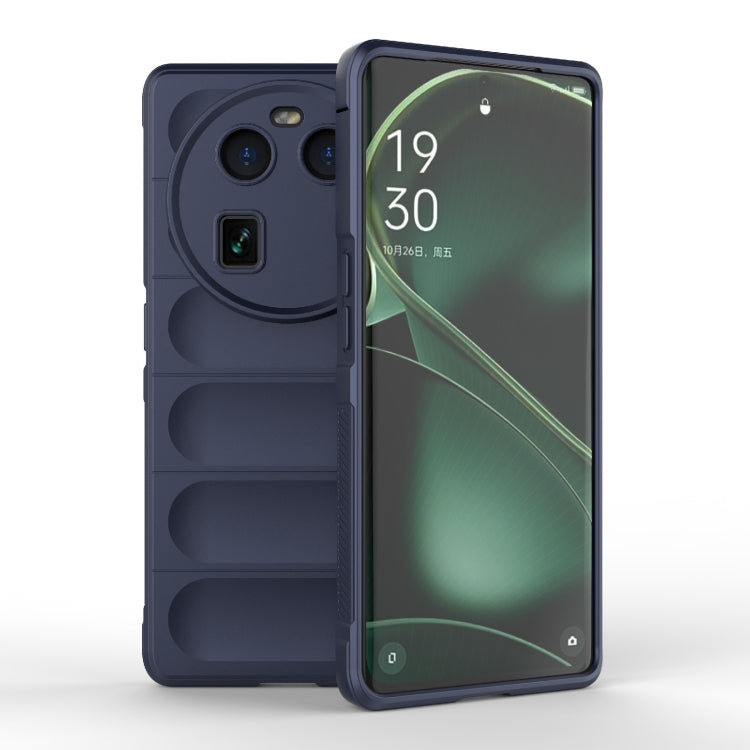 For OPPO Find X6 5G Magic Shield TPU + Flannel Phone Case(Dark Blue) by buy2fix