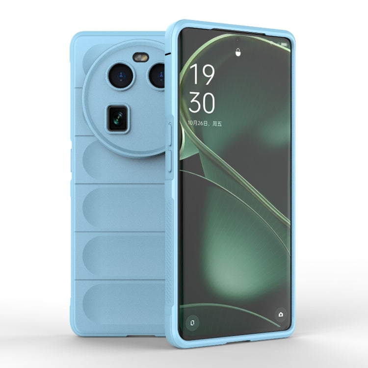 For OPPO Find X6 5G Magic Shield TPU + Flannel Phone Case(Light Blue) by buy2fix