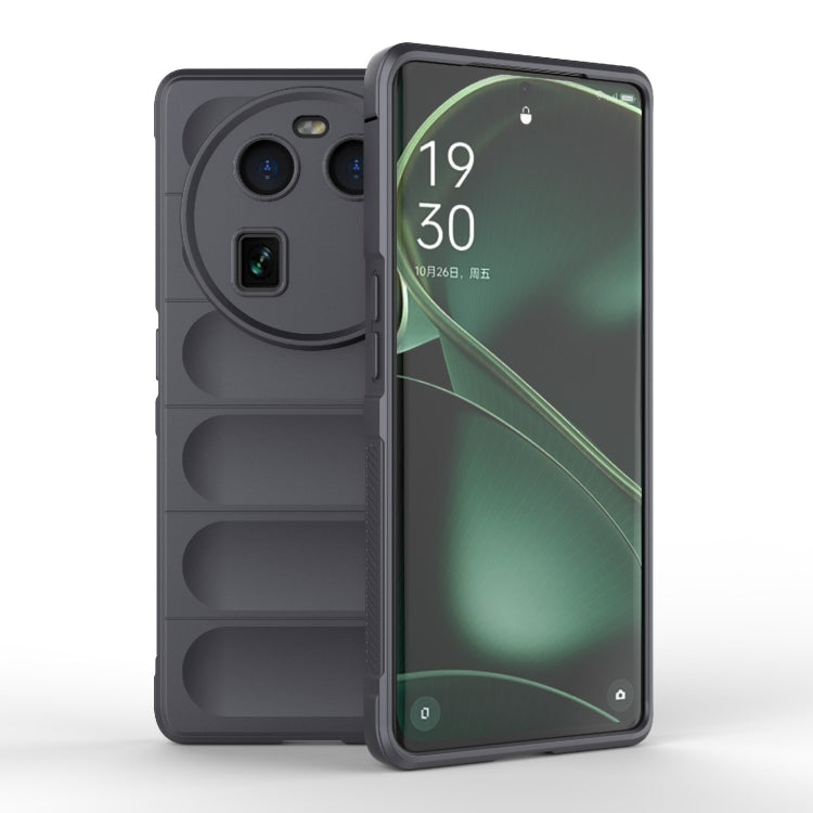 For OPPO Find X6 5G Magic Shield TPU + Flannel Phone Case(Dark Grey) by buy2fix