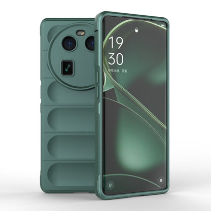 For OPPO Find X6 5G Magic Shield TPU + Flannel Phone Case(Dark Green) by buy2fix