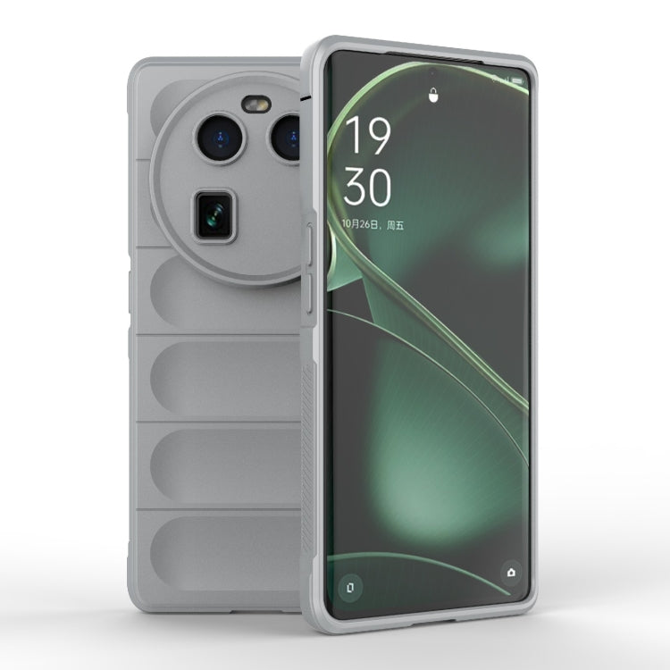For OPPO Find X6 5G Magic Shield TPU + Flannel Phone Case(Grey) by buy2fix