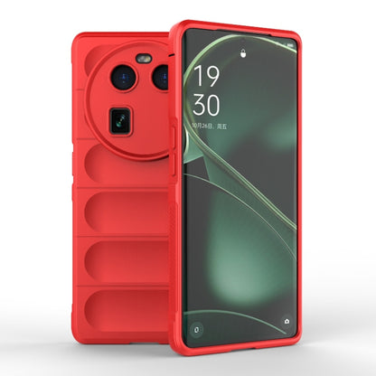 For OPPO Find X6 5G Magic Shield TPU + Flannel Phone Case(Red) by buy2fix