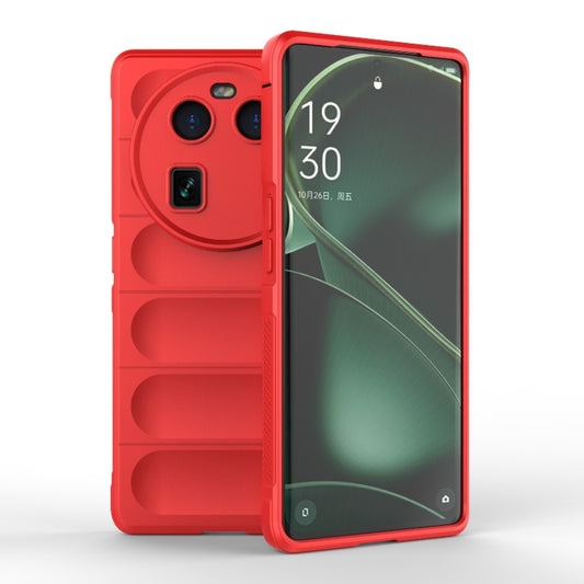 For OPPO Find X6 5G Magic Shield TPU + Flannel Phone Case(Red) by buy2fix