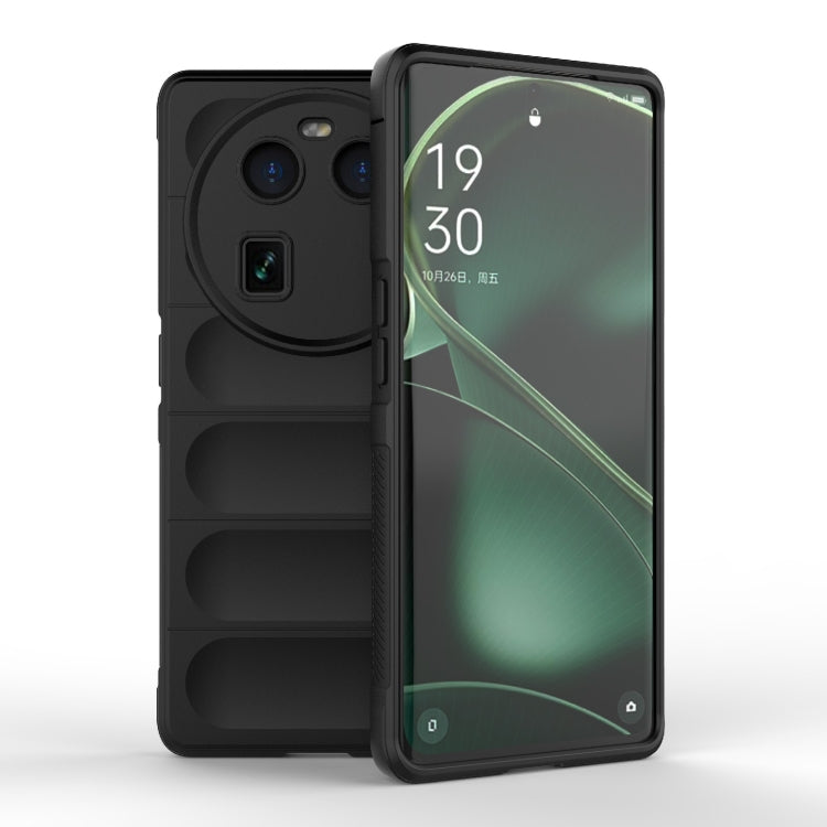 For OPPO Find X6 5G Magic Shield TPU + Flannel Phone Case(Black) by buy2fix