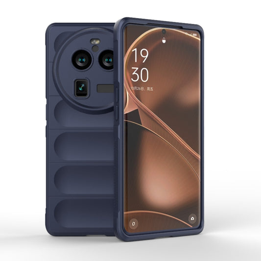 For OPPO Find X6 Pro 5G Magic Shield TPU + Flannel Phone Case(Dark Blue) by buy2fix