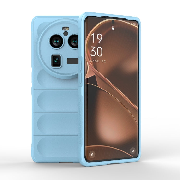 For OPPO Find X6 Pro 5G Magic Shield TPU + Flannel Phone Case(Light Blue) by buy2fix