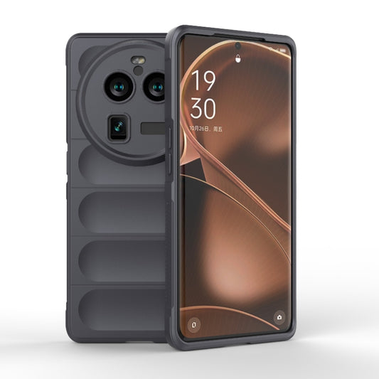 For OPPO Find X6 Pro 5G Magic Shield TPU + Flannel Phone Case(Dark Grey) by buy2fix