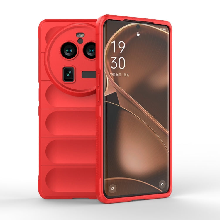 For OPPO Find X6 Pro 5G Magic Shield TPU + Flannel Phone Case(Red) by buy2fix
