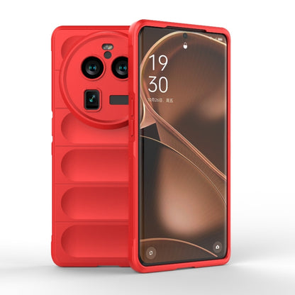 For OPPO Find X6 Pro 5G Magic Shield TPU + Flannel Phone Case(Red) by buy2fix