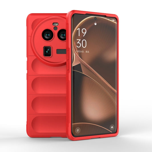 For OPPO Find X6 Pro 5G Magic Shield TPU + Flannel Phone Case(Red) by buy2fix