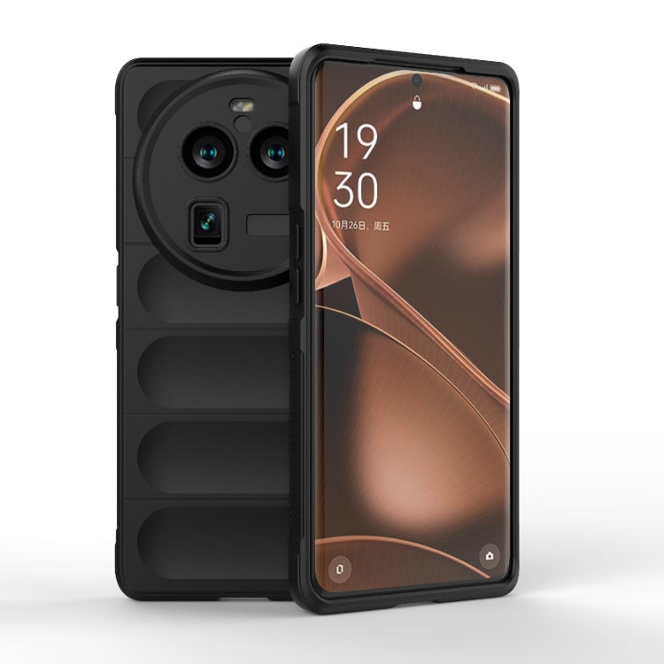 For OPPO Find X6 Pro 5G Magic Shield TPU + Flannel Phone Case(Black) by buy2fix