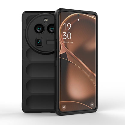 For OPPO Find X6 Pro 5G Magic Shield TPU + Flannel Phone Case(Black) by buy2fix