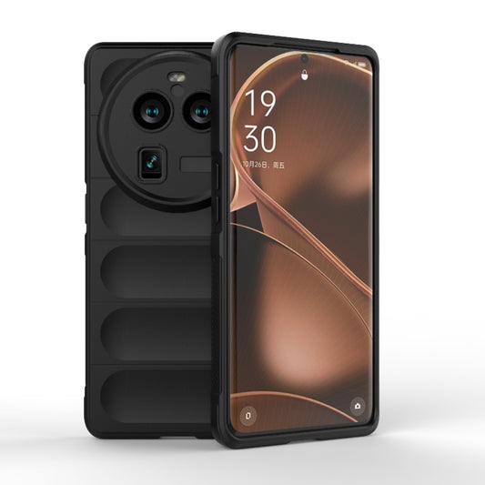 For OPPO Find X6 Pro 5G Magic Shield TPU + Flannel Phone Case(Black) by buy2fix