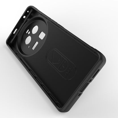 For OPPO Find X6 Pro 5G Magic Shield TPU + Flannel Phone Case(Dark Grey) by buy2fix