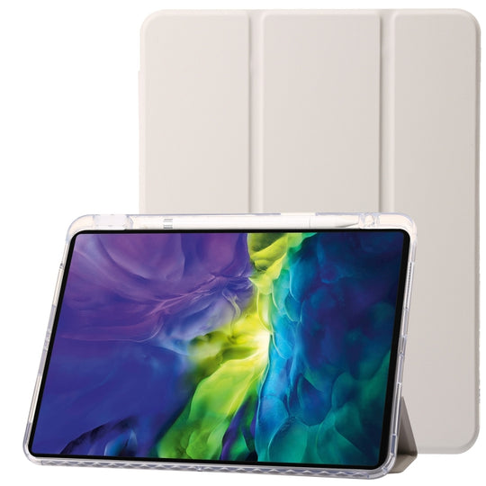 Clear Acrylic Leather Tablet Case For iPad Air 13 2025 / 2024 / Pro 12.9 2022/ 2021 / 2020 / 2018(Grey)