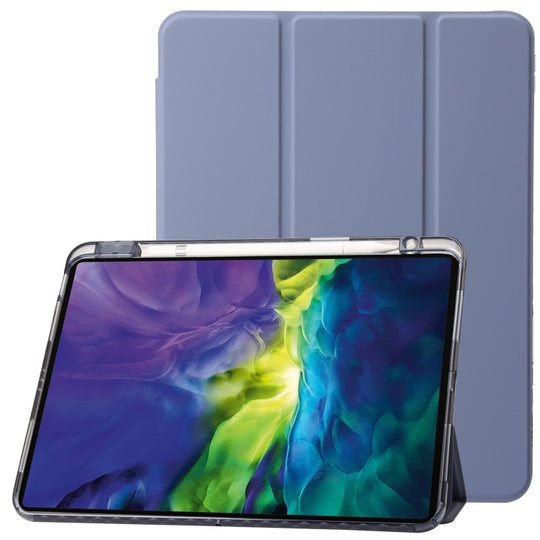 Clear Acrylic Leather Tablet Case For iPad Air 13 2025 / 2024 / Pro 12.9 2022/ 2021 / 2020 / 2018(Lavender)