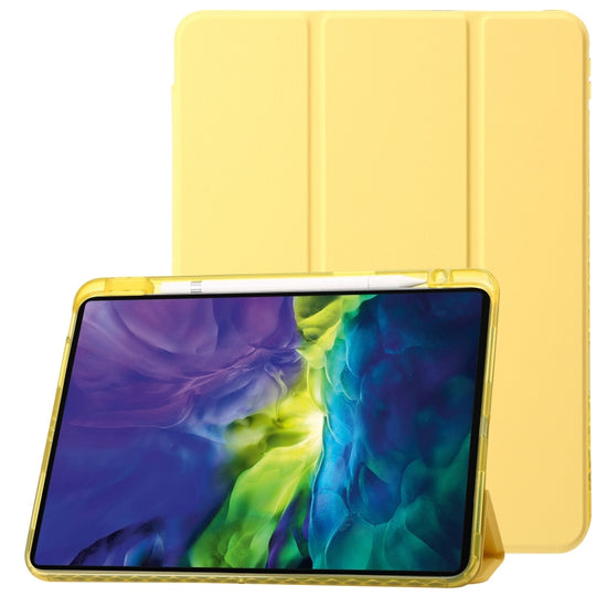 Clear Acrylic Leather Tablet Case For iPad Air 2025 / 13 2024 / Pro 12.9 2022/ 2021 / 2020 / 2018(Yellow)