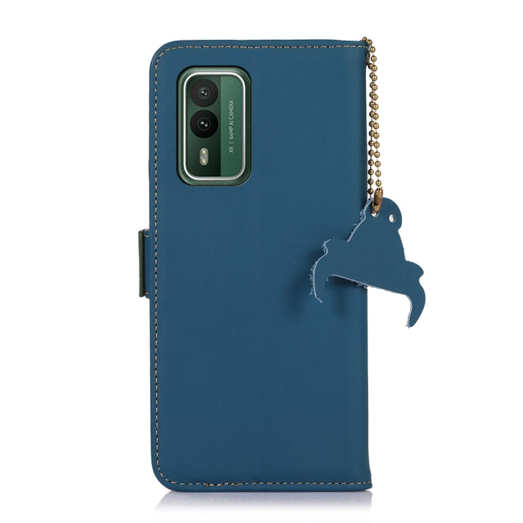 For Nokia XR21 Genuine Leather Magnetic RFID Leather Phone Case(Blue) - Nokia Cases by buy2fix | Online Shopping UK | buy2fix