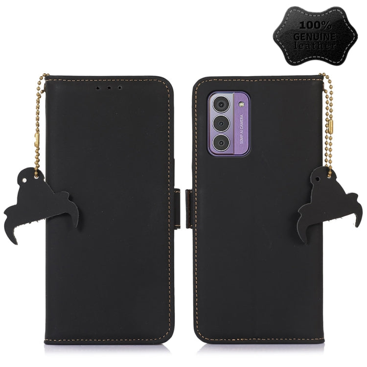 For Nokia G42 Genuine Leather Magnetic RFID Leather Phone Case(Black) - Nokia Cases by buy2fix | Online Shopping UK | buy2fix
