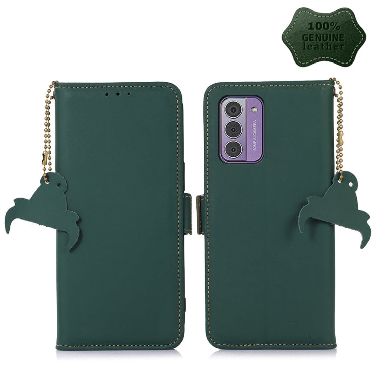 For Nokia G42 Genuine Leather Magnetic RFID Leather Phone Case(Green) - Nokia Cases by buy2fix | Online Shopping UK | buy2fix