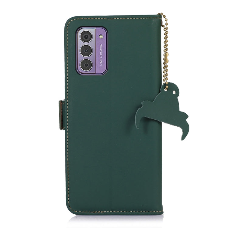 For Nokia G42 Genuine Leather Magnetic RFID Leather Phone Case(Green) - Nokia Cases by buy2fix | Online Shopping UK | buy2fix